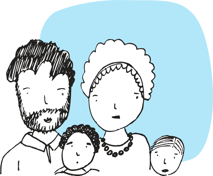 Illustration of family group